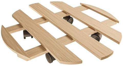 Amig – Carrello Piante con Ruote – Base per Trasporto Vasi – Supporto Mobile da Giardino – Legno di Pino – Ø 35 cm – Portata 80 kg