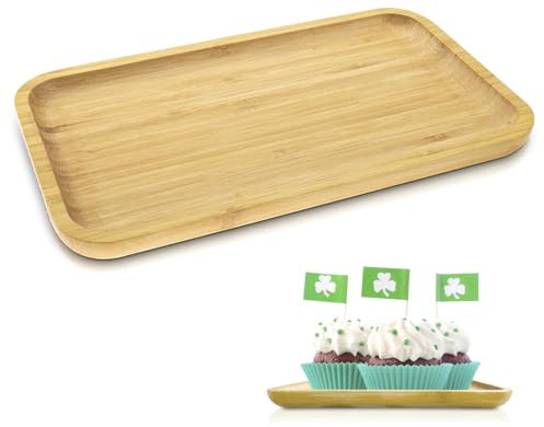 imposyu Plateau en bambou - 29 x 16 cm - Rectangulaire - Pour servir différents aliments