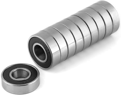 Haosie 10 Pièces Roulement a Bille, 12x28x8 mm 6001-2rs Ball Bearings, Roulements de Skateboard à Rainure Profonde Scellé en Caoutchouc Convient Aux Machines Industrielles