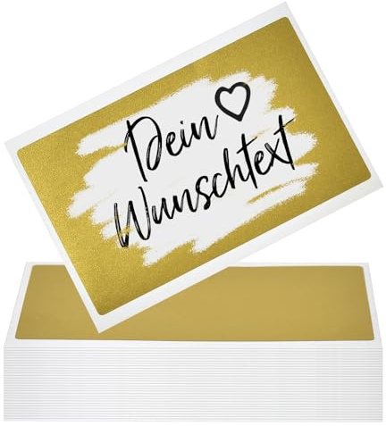 50 adesivi dorati da 5,8 x 3,5 cm, fai da te, perfetti per coupon, calendario dell'Avvento, biglietti dorati senza gratta e vinci, regali, Natale
