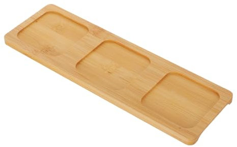 Cabilock Vassoio per Servire Bicchierini di Birra Artigianale 3 Fori Porta Bicchieri da Vino Tavola da in Legno per Eventi a Casa