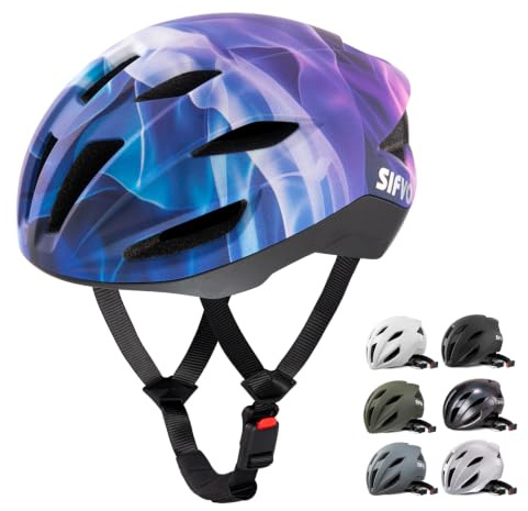 Road Bike Helmet, SIFVO Bike Helmet Adjustable 55-58cm with Magnetic Buckle | lightweight, with insect mesh, ventilation, city commuting, scooter helmet, cycle helmets, bike helmet men women adults youth