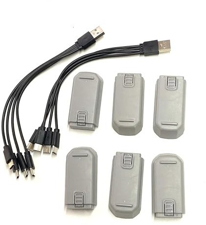 LXCOZED I1 per Drone RC PRO GT3 per Batteria 3,7 V 1800 mAh per Parti di Mini droni V66 CZ06 D16 Accessori per quadricotteri(Gray 6pcs And 2wire)