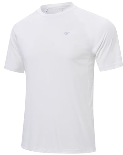 Huayuzh Simskjorta för män, kortärmad UV-skjorta UPF 50+ Rashguard utomhus badskjorta, sportskjorta, andas, surfing, vandring