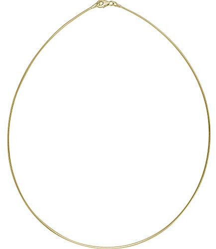 Skielka Designschmuck Omegareif Silber - Goldschmiedearbeit aus Deutschland (Sterling Silber 925) vergoldet - 1,3 mm Omega Halsreif - Tondakette - Omega Kette