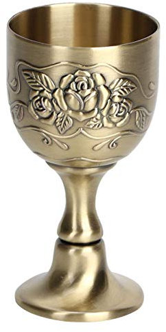 Tyenaza Vintage Wine Chalice, European Vintage Medieval Gold Copper Goblet Cup Red Wine Glasses Trophy Art Craft Decoration Home Ornaments