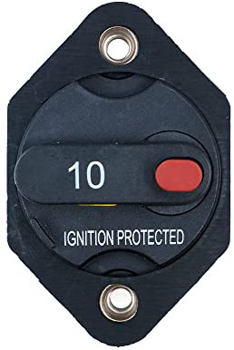 Tiardey Disjoncteur Fusible Inverseur avec Bouton de Réinitialisation Manuelle pour Auto Camion RV Marine Remorque Étanche 12V-32V - 10A