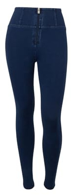 FREDDY - Jeggings Push Up WR.up® 7/8 Superskinny Vita Alta con Zip, Donna, Denim Scuro, Small