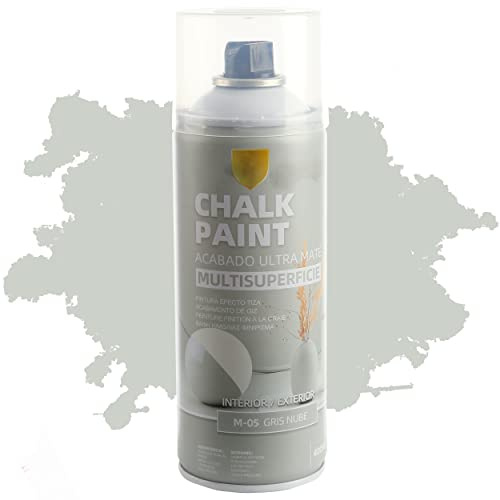 H HANSEL HOME Pintura Spray a la Tiza Color Pastel Acabado Ultra Mate - Gris Nube 400ml