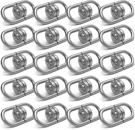 NUOVO KEYU® Set da 20 Girelli | Giunto rotante per anelli portachiavi e portachiavi fai da te | Girello per chiavi | Girello per campanelli a vento (c: L (20 Pcs.))