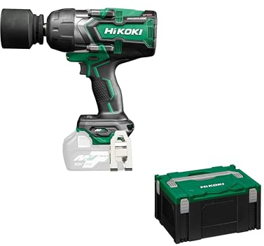 HiKOKI Atornillador de impacto inalámbrico, 36 V, 3/4, 1900 Nm, parada automática y auto-lento, IP56 resistente al polvo y al agua, iluminación LED, incluye maletín de transporte, sin batería ni