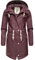 Navahoo Damen Übergangsjacke Regenmantel wasserdicht lang mit Kapuze Tropical Stormoo Wine Gr. XL