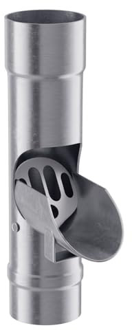 Baumeister.tech Regenrohrklappe mit Sieb für Fallrohr DN100 Fallrohrklappe aus Titanzink Regenwasserklappe Dichtheit und effizienter Betrieb des Rinnensystems für Dachrinnengröße 100 mm Nennweite