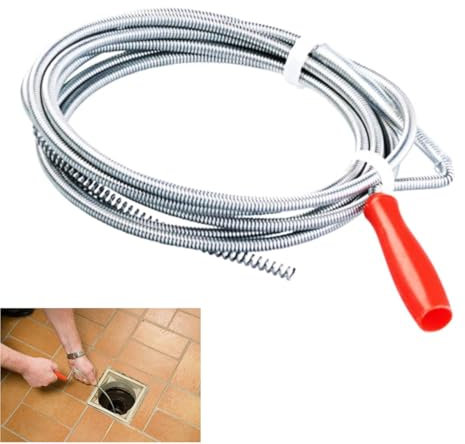 Aililong Espiral de limpieza de tuberías - Espiral desatascador ecológico - Solución flexible para obstrucciones - Espiral de desagüe de 3,2 m x 5 mm