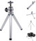 BullTek - Mini Cavalletto Treppiede da Tavolo | Altezza Regolabile 7/14/26 cm | Rotazione 360° | Compatibile con Fotocamere e Smartphone | Compatto e Pieghevole, Argento, Metallo