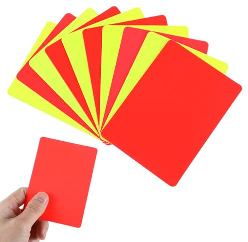 Dimeho Fußball-Schiedsrichter-Karte 10 Stück Professionelle Schiedsrichterkarten Rote und Gelbe Karte des Fußballs Warnkarten Richterkarten Verschleißfeste Schiedsrichterkarten für Sportwettkämpfe