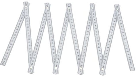 Mètre pliant en plastique - 2 m de long - Angle de verrouillage 90°/180° - Échelle d'angle avec 30°/45°/60°/75°/90° - Blanc - Pour tous les bricoleurs, maison, loisirs et atelier, métrique