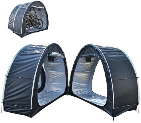 Fxiaobin 2 PCS Box Biciclette può Essere Giuntato Box Biciclette da Esterno Proteggi da Vento,Pioggia,Neve,Polvere Tettoia per Esterno Ricovero Attrezzi,Black