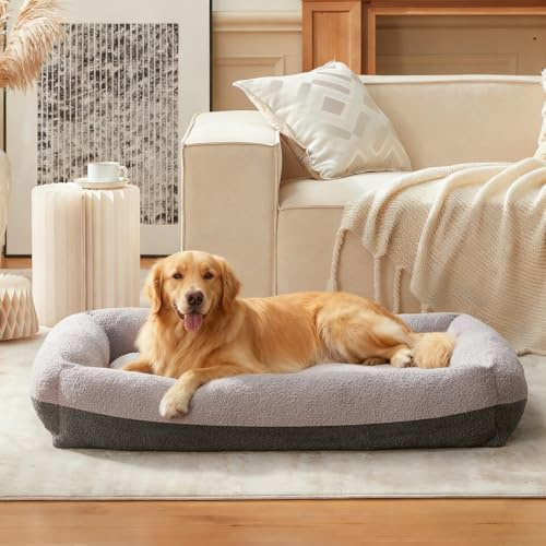 Pawk Cuccia Cane Interno Taglia Grande, XL Cuccia per Cani Sfoderabile e Lavabile, Cuscino per Cani Morbido Antiscivolo Anti-ansia, 91x69x20cm