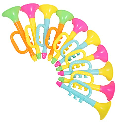 GETAJGHSD Trompeta Infantil y Saxofón Para Niños Pequeños, 10 Piezas, Juguetes Musicales Educativos De Abs, Generador De Ruido Para Fiestas y Eventos Deportivos
