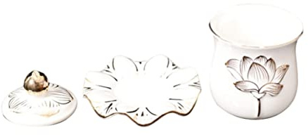 CLISPEED Tazza Ceramica Contenitori Acqua Offerta Meditazione Buddista Vassoio Coperchio Classico Robusto Elegante Resistente Utilizzo Lungo Casa Hotel Ufficio Ristorante Tempio Sala Yoga r