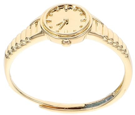 WRITWAA Anello Orologio Da Dito Per Donne Mini Orologio Dorato Con Apertura Regolabile Accessori Gioielli Carini Per Uso Quotidiano