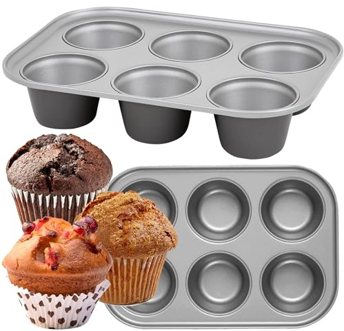 STORM TRADING GROUP 6 Cup Jumbo Muffin Tin Dishwasher & Oven Safe Cupcake Pan Large Muffin Tray Non-Stick for Muffins, Bakeware & Cupcakes (1)