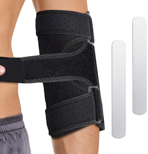 QGH Adjustable Elbow Brace with Removable Metal Supports – Elbow Support Sleeve for Daily Use & Night Wear – Positioning Elbow Splint for Men & Women – Flexible Fit for Sports & Rest