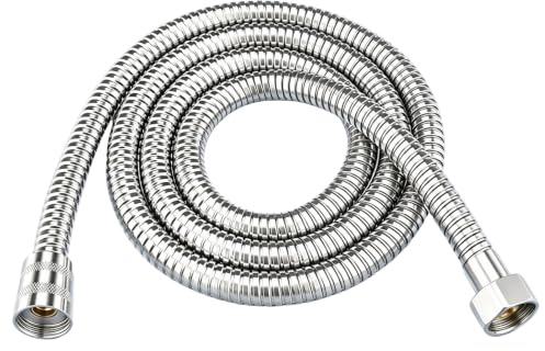 Shower Hose 2m Stainless Steel Replacement Shower Hose Anti-Kink, Silver