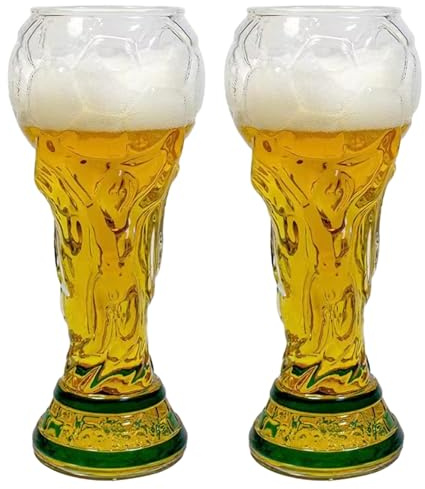 Vasos de cerveza de la Copa del Mundo 2026, vaso de cerveza estilo trofeo para la Copa del Mundo 2026, vaso de pinta con diseño de trofeo, regalo para padres, hombres, fanáticos del fútbol