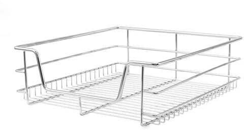 5 Cestos Metálicos Extraíbles de Cocina para Muebles Armarios de 60cm de Ancho Cajón Telescópico Cocina Cierre Suave Cestas Almacenaje Almacenamiento Organizadores Capacidad 15-20kg por Cesta