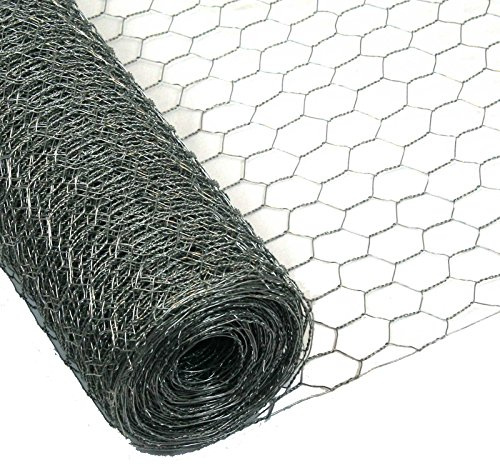 Garmix Grillage à Poule & Lapin | Clôture Poulailler | pour Enclos Parc Jardin | Fils de Fer Galvanisé, Maille Hexagonale 25mm, Épaisseur 0,8mm (50cm x 50m)