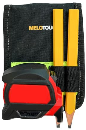 MeloTough - Supporto per metro a nastro con fondina da carpentiere, per cintura da lavoro da 5,7 cm