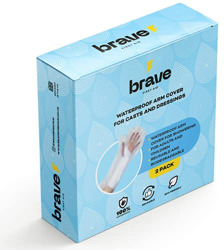 Waterproof Arm Cast Cover - LARGE - Reusable Dressing & Cast Protector for Shower | Adult Half Arm Cover for Broken Arm, Hand & Elbow | Watertight Seal | 25-40cm Arm Circumference - Pack of 2