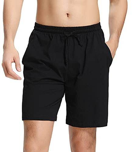Aseniza Pantalones Cortos Hombre 100% Algodón Pijama Elástico Verano a Cuadros Casa Pack 1&2