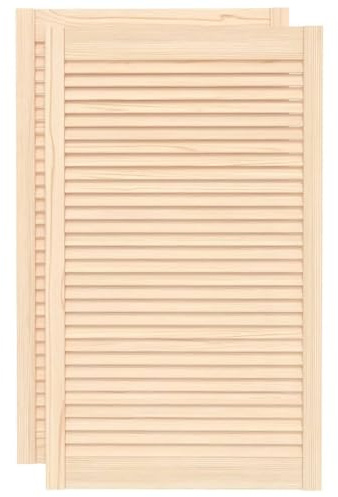 vidaXL Portes d'Armoire à Persiennes 2 pcs, Portes de Placard à Chaussures, Panneaux de Radiateur, Décoration d'Intérieur, Bois de Pin Massif