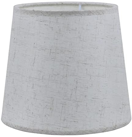 Sinta Lampenschirme 19cm/7.5 Inch Baumwolle Stoff Moderne Ersatz Lichtschirm Lampenschrim für E14/E27 Ersatzschirm Tischlampe Nachttischlampe Wandlampe,Linen