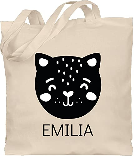 Baumwolltasche - Skandi Style Tasche Scandi bedruckt - Katze mit Name - Unisize - Naturweiß - stoffsackerl katzen jutebeutel und jutetasche stoffbeutel stofftasche einkaufstasche baumwolle beutel
