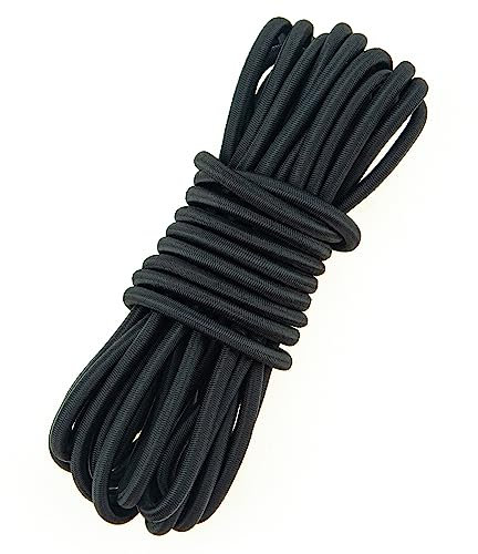 3MM Black Elastic Cord 5Meter Elastic String Bungee Cord Round Stretchy Cord Bungee Rope Multifunctional Drawstring Elastic for Backpack Tent Poles DIY Craft Projects Camping