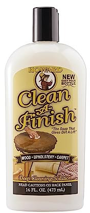 Howard Clean-A-Finish - Detergente per legno rifinito e non finito, tappezzeria, tessuto, interni automobilistici, rimuove in modo sicuro sporco e sporcizia, 473 ml