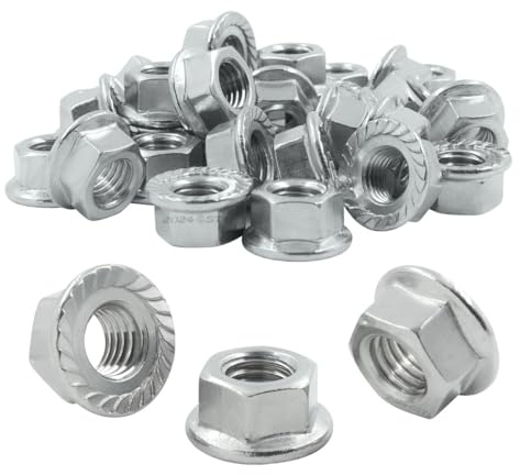 STI Dado Flangiato Zigrinato acciaio inox A2 M10 DIN 6923 scatola 50 pezzi