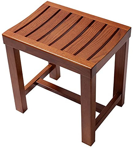 Tabouret de Banc de Douche d'angle avec étagère – Tabourets et bancs de Douche/Bain en Bois imperméables – Repose-Pieds de Salle de Bain, siège de Baignoire – Marche de Bain pour Petits espaces,