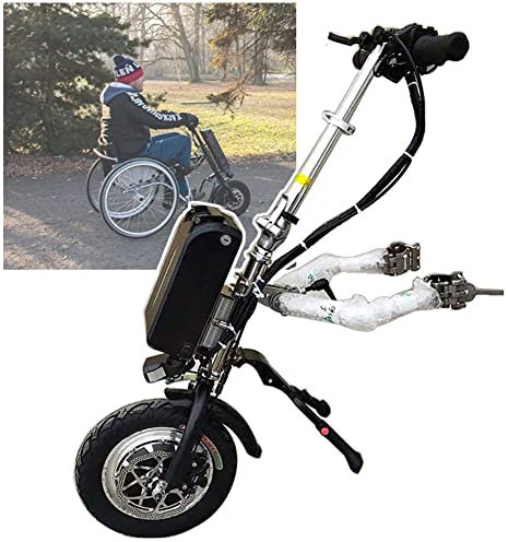 500W Handbike Elettrica per Sedia a Rotelle, Propulsore Anteriore Elettronico Anteriore per Carrozzina, Dispositivo Traino Carrozzina, 3 Velocità, Batteria 48V 17 Ah, Autonomia 70 Km,A