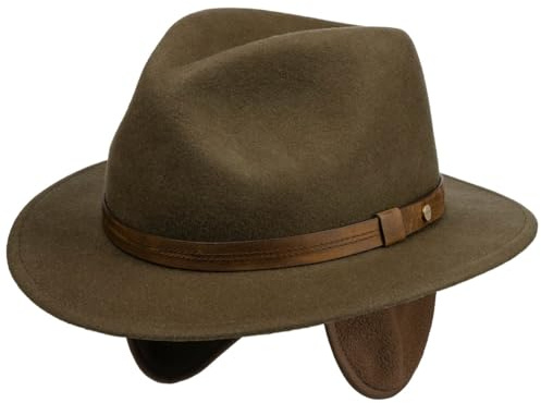 Stetson DEST Traveller Wool Felt Outdoor Hat Packable Earflaps Leather Band Men Autumn Winter Dark Brown