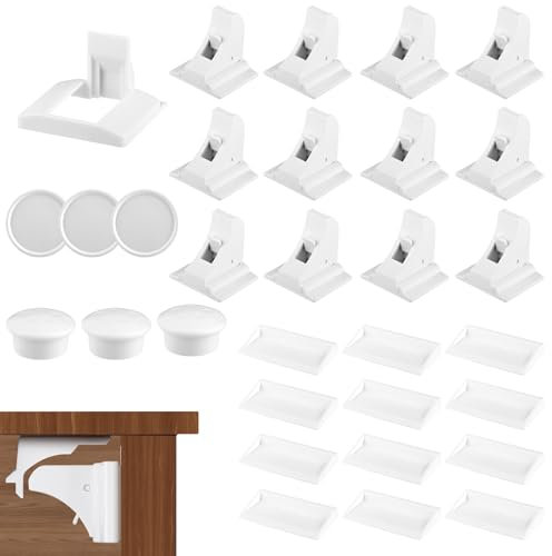 TOSAVGA Securite Placard Enfant - 12 Serrures + 3 Clés, Bloc Porte Securite Bebe, Serrure Invisible pour Armoire et Tiroirs, bloque tiroir securite enfant, sécurité enfant placard
