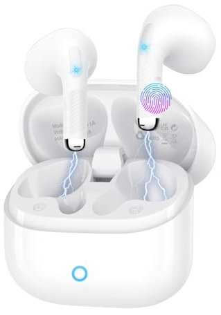 YELKUTT Wireless Earbuds, Bluetooth 5.4 with 50H Playtime, 6 ENC Noise Cancelling Microphone, HiFi Stereo Deep Bass Sound, IP7 Waterproof Ultra-Light In-Ear Headphones for Sports Running Gym