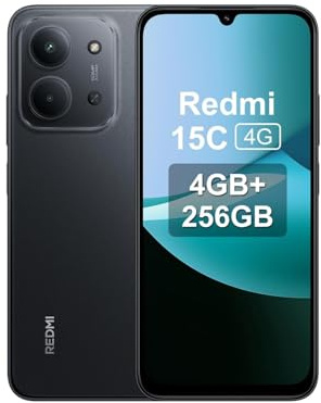 XIAOMI Redmi 15C Smartphone 2025, 4Go RAM 256 Go ROM, Triple caméra arrière de 50MP avec IA, Écran 6,9 Pouces Batterie 6000 mAh, Affichage de Soins oculaires 120 Hz, Pas de Chargeur. (Black, 4+256G)