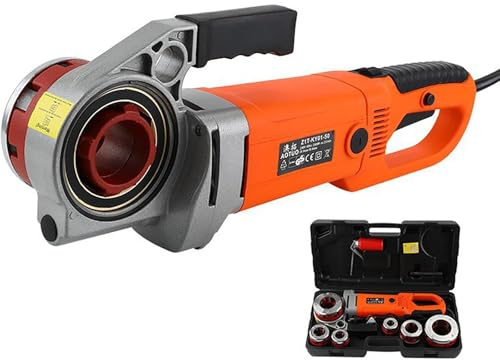 Filettatrice per Tubi Elettrica 2300W, Kit per Filettatrice per Tubi Leggera con 6 Filiere, Set Filettatrici per Tubi Portatili E Portatili con Custodia per Trasporto Per Tubi Zincati,6 heads