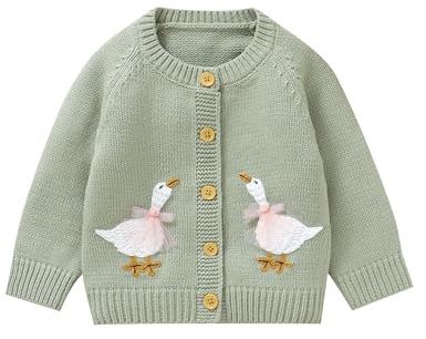DovFanny Cotton Baby Knitted Romper Girl Boy Cozy Clothes & Socks Set | Infant Warm Sweater Knitted Long Sleeve Jumpers with Cute Goose
