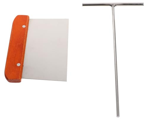 MAGICLULU Set Spatola per Crêpe in Acciaio Inox 2 Pezzi, Stenditore Portatile e Raschietto per Pancake, Utensili Cucina per Casa, Ristorante e Pasticceria
